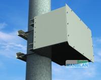 Шкаф уличный АКБ 150Ач на опору SideBOX-150 шкаф АКБ уличный 300х550х300