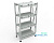 Стеллаж металлический труба. Сборный каркас. Рейки разборные. Четыре полки 600*300мм (один ряд АКБ на полку)