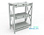 Стеллаж металлический труба. Сборный каркас. Рейки разборные. Три полки 600*300мм (один ряд АКБ на полку)