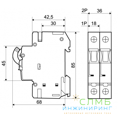 ВА25-29 DC 1п 10А тип B